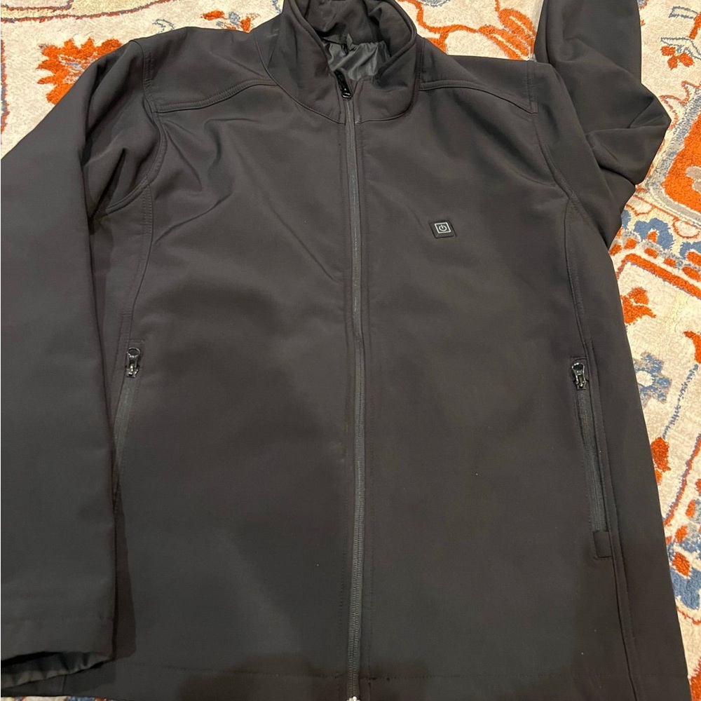 Men's Black Softshell Jacket Large - image 3